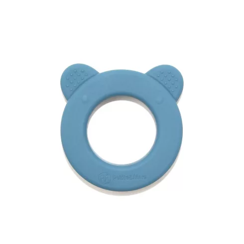 P&M Beary Szilikon rágóka csörgővel Petrol Blue 0m+