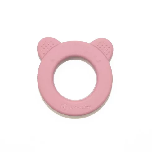 P&M Beary Szilikon rágóka csörgővel Dusty Rose 0m+