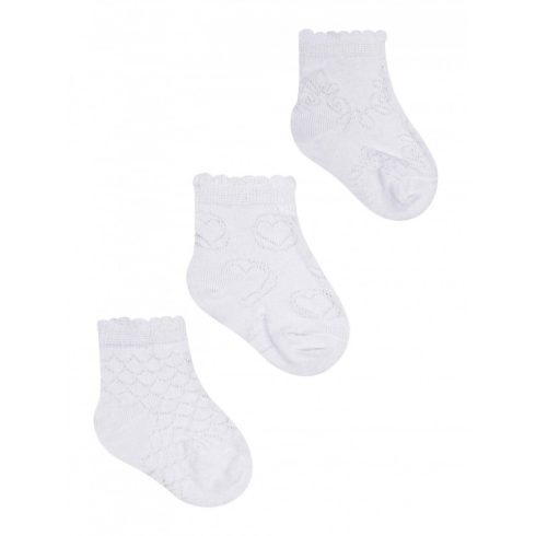 Yo! Baby pamut zokni 3-6 hó - fehér, mintás 