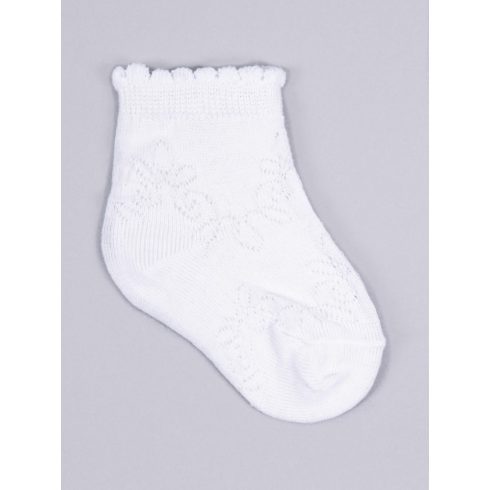 Yo! Baby pamut zokni 6-9 hó - fehér, mintás 