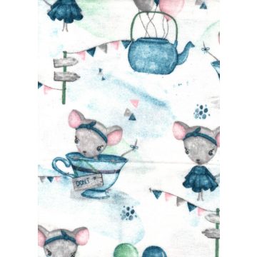 Flanel színes,mintás pelenka 60x80 cm - kis egérke
