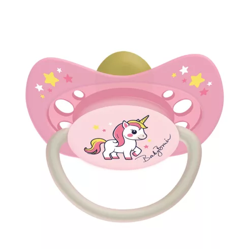  Baby Bruin Latex cseresznye játszócumi világító karikával 1-es méret 0-6hó - Unikornis