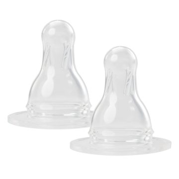   Baby-Nova Gömbölyű etetőcumi,szilikon,normál nyakú üvegre 0-24 hó 2 db - S méret (tea)