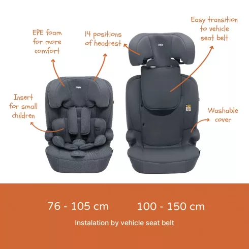 Zopa Alfa R129 gyerekülés 76-150cm -
Grey