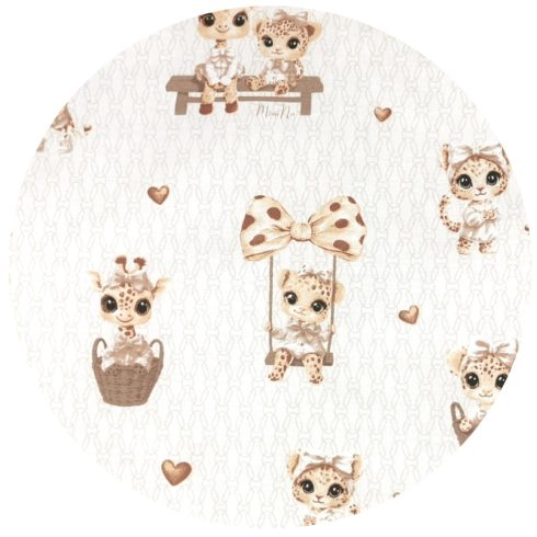 Baby Shop 2 részes babaágynemű - zsiráf bézs/rózsaszín