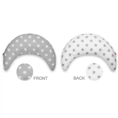 Scamp félhold párna - Grey White Round Stars