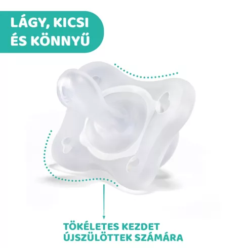 Chicco PhysioForma®  Mini Soft szilikon cumi 0-2 hó, 2 db kék