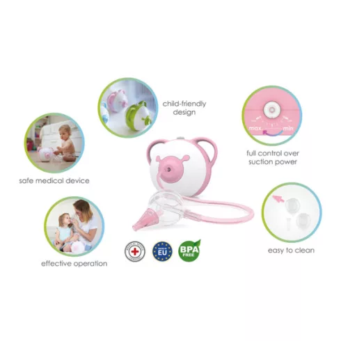 Nosiboo Pro elektromos orrszívó - Pink