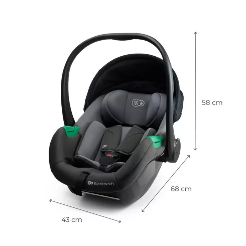 Kinderkraft Mink Pro2 40-87 cm hordozó i-Size (0-13 kg) - Grey