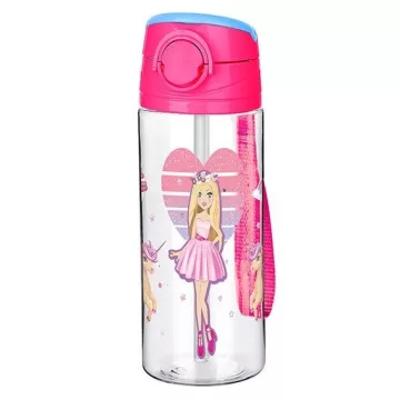 Titiz szívószálas kulacs 500ml - Rózsaszín