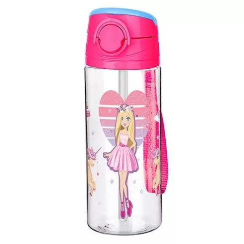 Titiz szívószálas kulacs 500ml - Rózsaszín