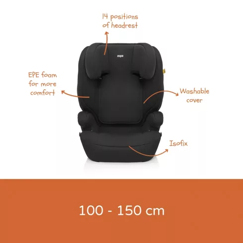 Zopa Beta i-Size Isofix
gyerekülés 100-150cm - Grey