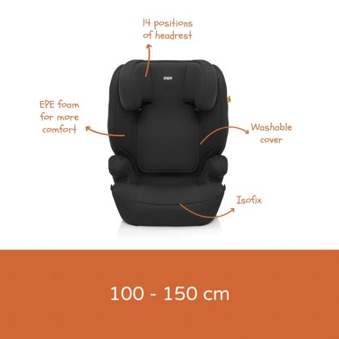 Zopa Beta i-Size Isofixgyerekülés 100-150cm - Black