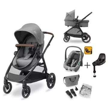   Maxi-Cosi Zelia S Trio babakocsi szett + FamilyFix S ISOFIX talppal - Grey
