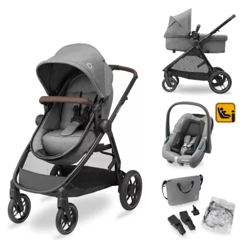 Maxi-Cosi Zelia S Trio babakocsi szett + FamilyFix S ISOFIX talppal - Grey
