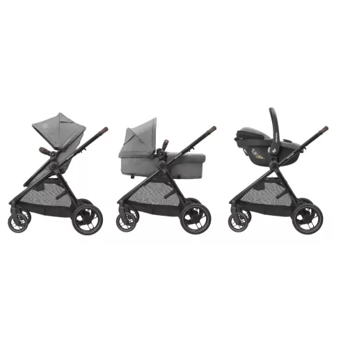 Maxi-Cosi Zelia S Trio babakocsi szett + FamilyFix S ISOFIX talppal - Grey
