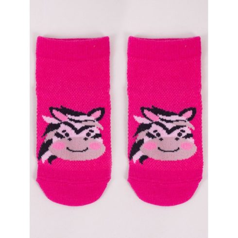 Yoclub pamut bokazokni 20/22 - rózsaszín/zebra