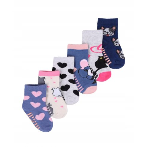 Yoclub ABS csúszásgátlós zokni 20/22 - kék/rózsaszín/panda