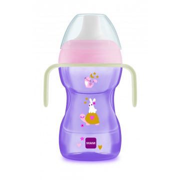   Mam Fun to Drink Cup Night tanulópohár 270ml 8+ - lila/rózsaszín