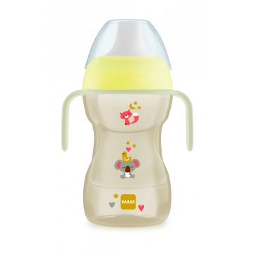  Mam Fun to Drink Cup Night tanulópohár 270ml 8+ - fehér/sárga