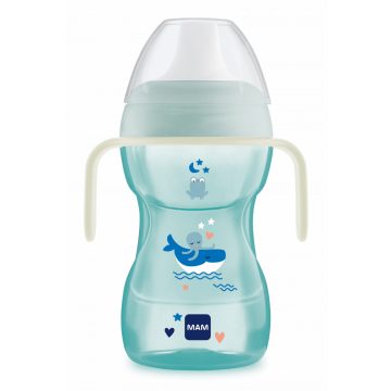 Mam Fun to Drink Cup Night tanulópohár 270ml 8+ - kék