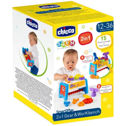 Chicco Szerelőpad és Szerszámos láda 2in1
fejlesztőjáték 12-36 hó