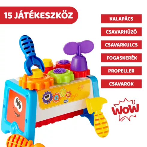 Chicco Szerelőpad és Szerszámos láda 2in1
fejlesztőjáték 12-36 hó