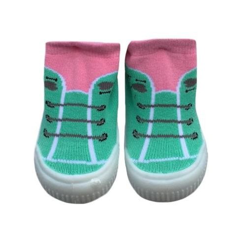 YO! Lány zoknicipő 20-as rózsaszín/zöld fűzős