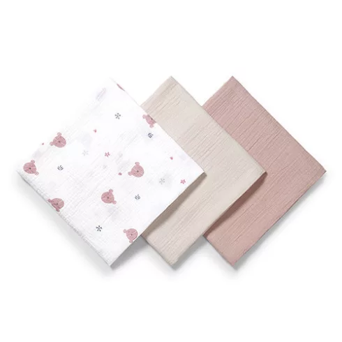 BabyOno Extra puha textil pelenka  3 db gyűrt muszlin - szürke