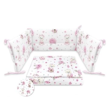   Baby Shop 3 részes ágynemű garnitúra - Balerina maci rózsaszín