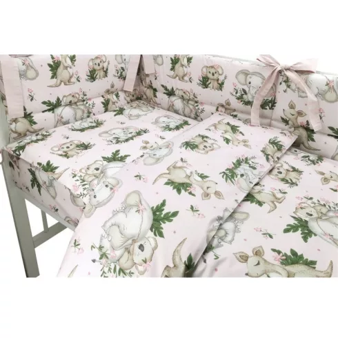 Baby Shop 3 részes ágynemű garnitúra - Baba állatok rózsaszín 