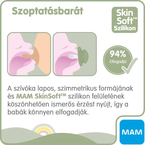 MAM Original Pure Night 2-6 hó nyugtató cumi 2 db-os - kék nyuszi/bézs nyuszi
