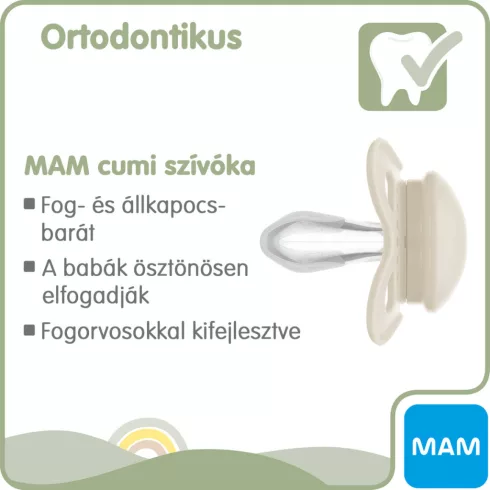MAM Original Pure Night 2-6 hó nyugtató cumi 2 db-os - kék nyuszi/bézs nyuszi