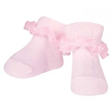 Yo! Baby pamut zokni csipkés rózsaszín 3-6 hó
