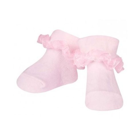 Yo! Baby pamut zokni csipkés rózsaszín 3-6 hó