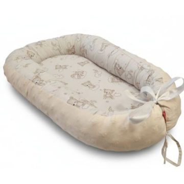 Scamp Minky-vászon babafészek - Bézs Maci