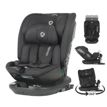   Coccolle Velsa iSize 360°-ban forgatható ISOFIX gyermekülés (40-150 cm) - Jet black 