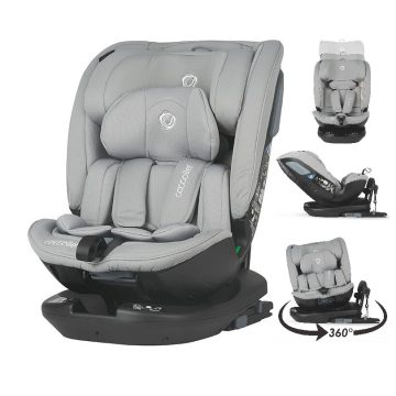   Coccolle Velsa iSize 360°-ban forgatható ISOFIX gyermekülés (40-150 cm) - Neutral grey 