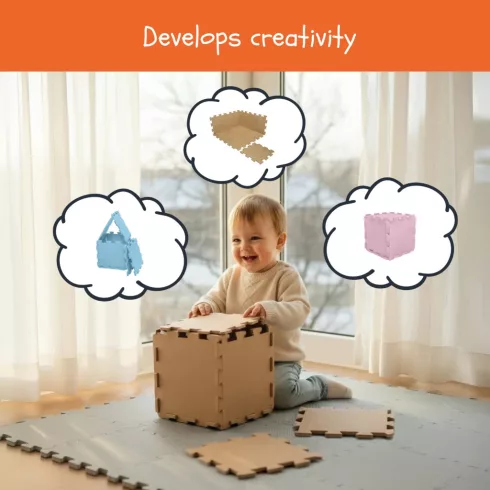 Zopa szivacs puzzle 30x30 cm 9db - Ivory Beige