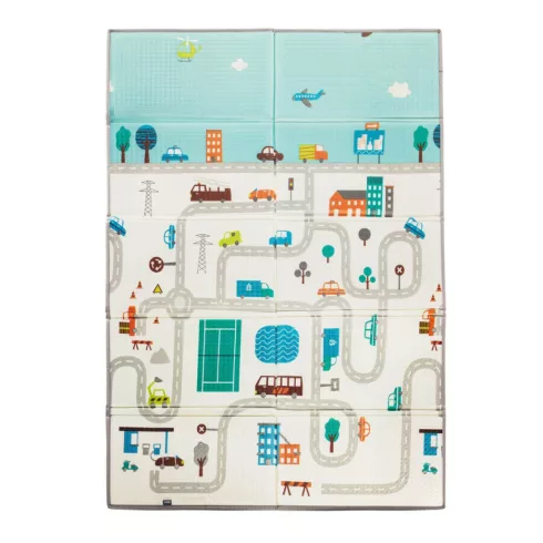 Zopa Multifunkciós kétoldalas összecsukható játszószőnyeg 180x120cm - City