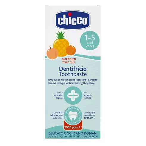 Chicco Vegyes gyümölcs ízű fogkrém 50 ml fluoridos xilittel Tuttifrutti 1-5 év