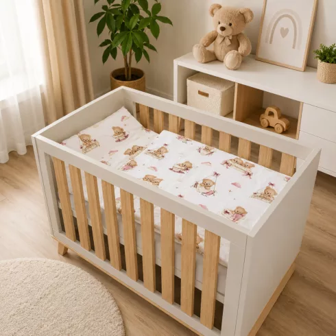 Baby Shop ágynemű huzat 100*135 cm - Mackó álom rózsaszín 
