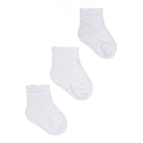 Yo! Baby pamut zokni 17/19 - fehér, mintás