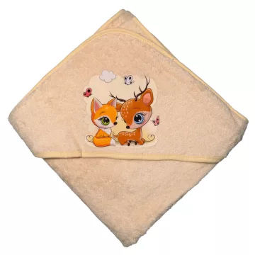 Babastar Frottir fürdőlepedő 90*90 cm - Őzike és Róka