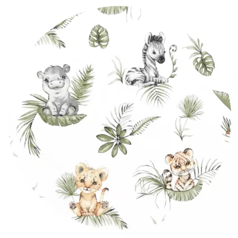 Baby Shop kapucnis fürdőlepedő 100*100 cm - szafari zöld/szürke 