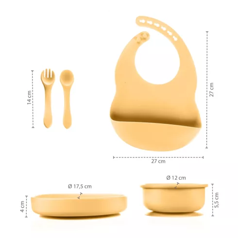 Zopa Szilikon étkészlet 5 db-os - Sand Beige