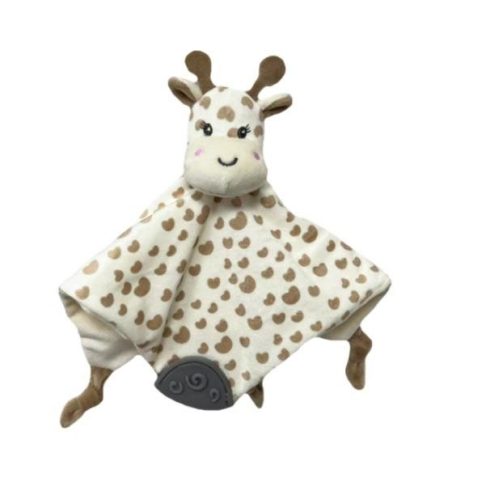 Tulilo puha plüss csörgő,rágóka,alvókendő - zsiráf 