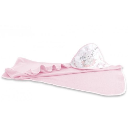Baby Shop kapucnis fürdőlepedő 100*100 cm - rózsaszín Lulu