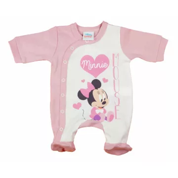   Hosszú ujjú elöl patentos rugdalózó Minnie egér mintával (62) - rózsaszín