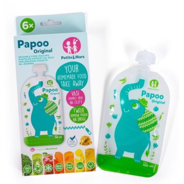   PETITE&MARS Papoo Original tasak bébiételekhez, elefánt, 6 db